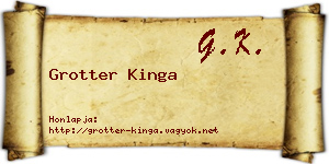 Grotter Kinga névjegykártya