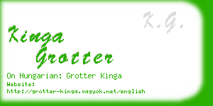 kinga grotter business card